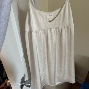 Aritzia Wilfred Ivory Satin Mini Dress